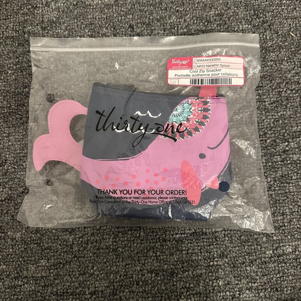 Thirty One Narwhal Splash Cool Zip Snacker NWT